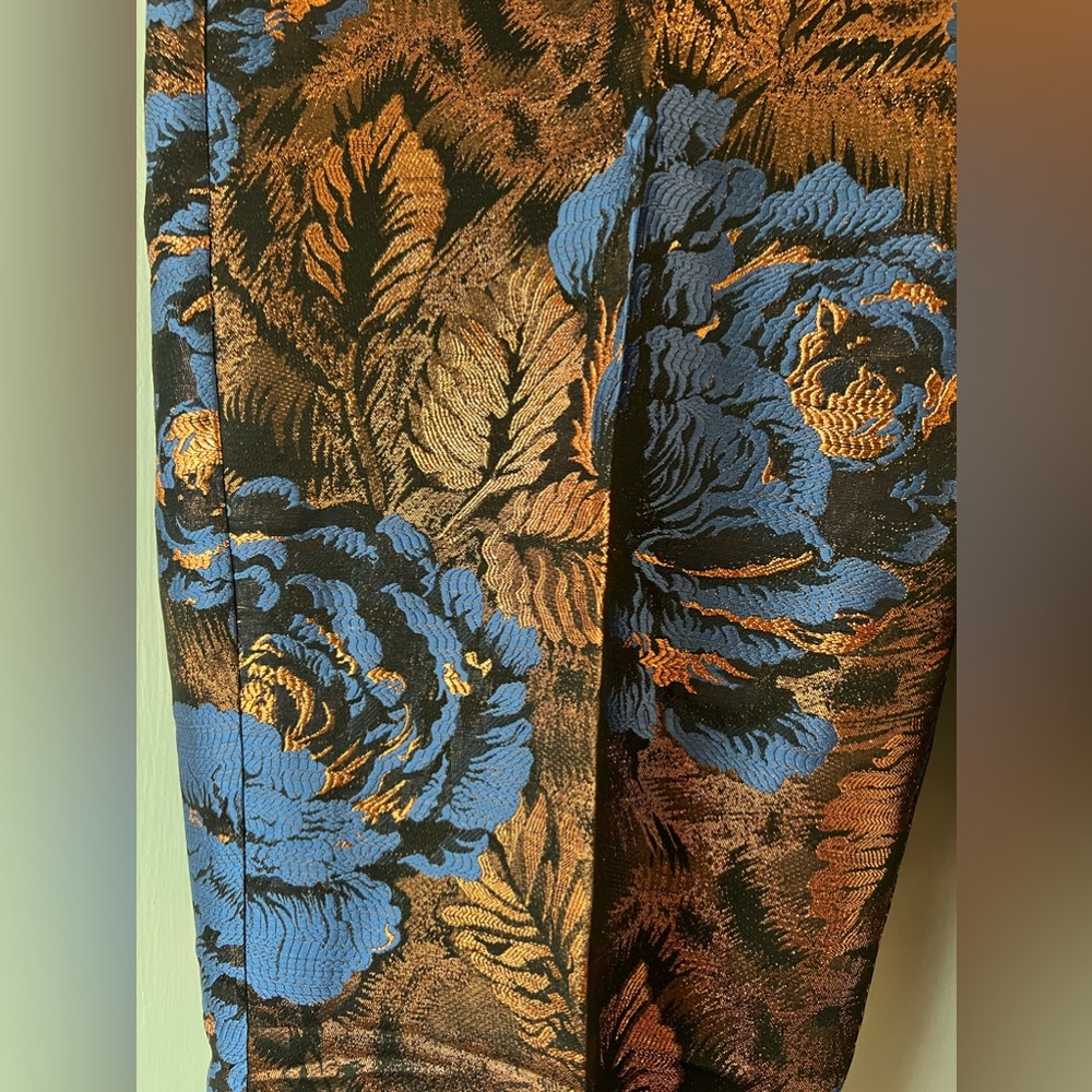 Anthropologie Leifsdottir Metallic Floral Jacquard Trousers - Picture 5 of 16
